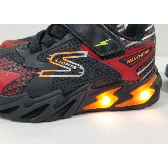 Skechers Kids Flex-Glow Bolt Light-Up Sneakers & Cat & Jack Navy Sandals Size 7 - Picture 4 of 12